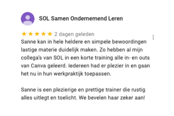 Review Canva training SOL Rotterdam SOL Leiden
